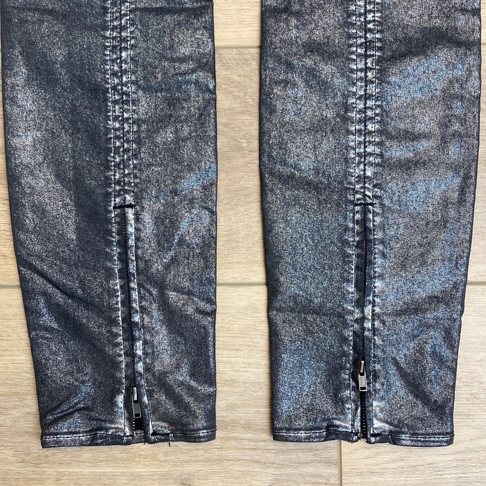 Articles‎ Of Society Foil Coated Skinny Jeans Cyberpunk Whimsigoth Pants - Picture 13 of 17